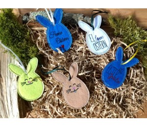 Stickdatei ITH - Anhänger Hasen Eier Ostern